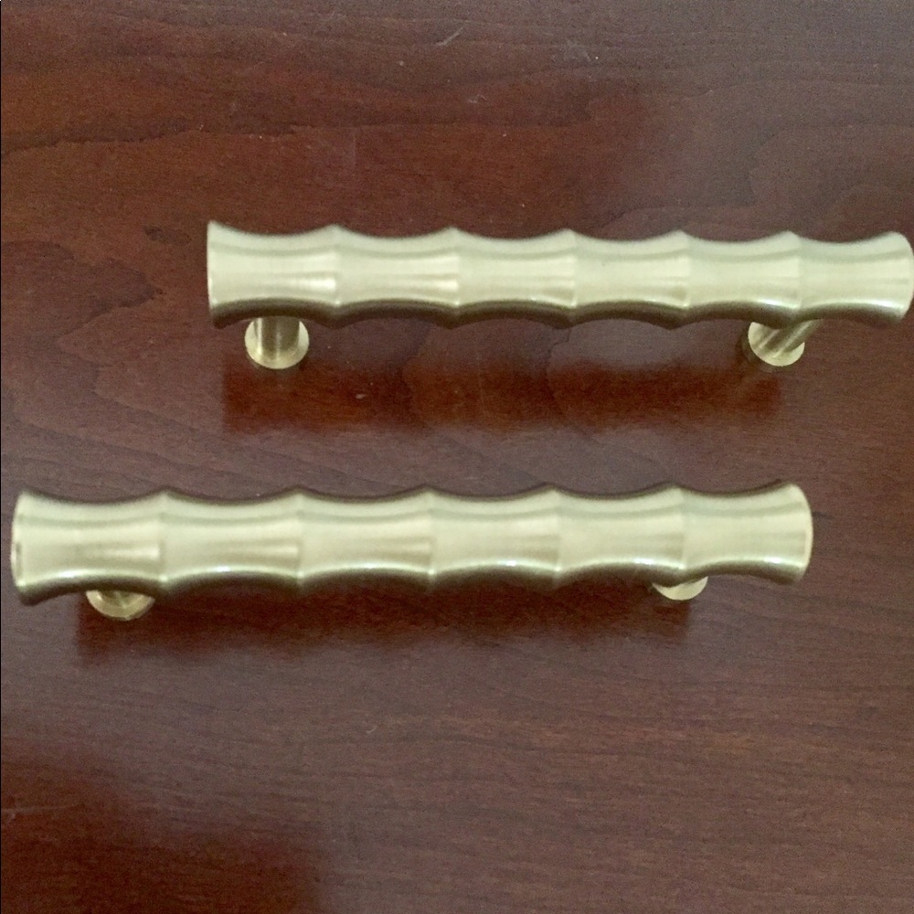 Shiny gold faux bamboo drawer pulls